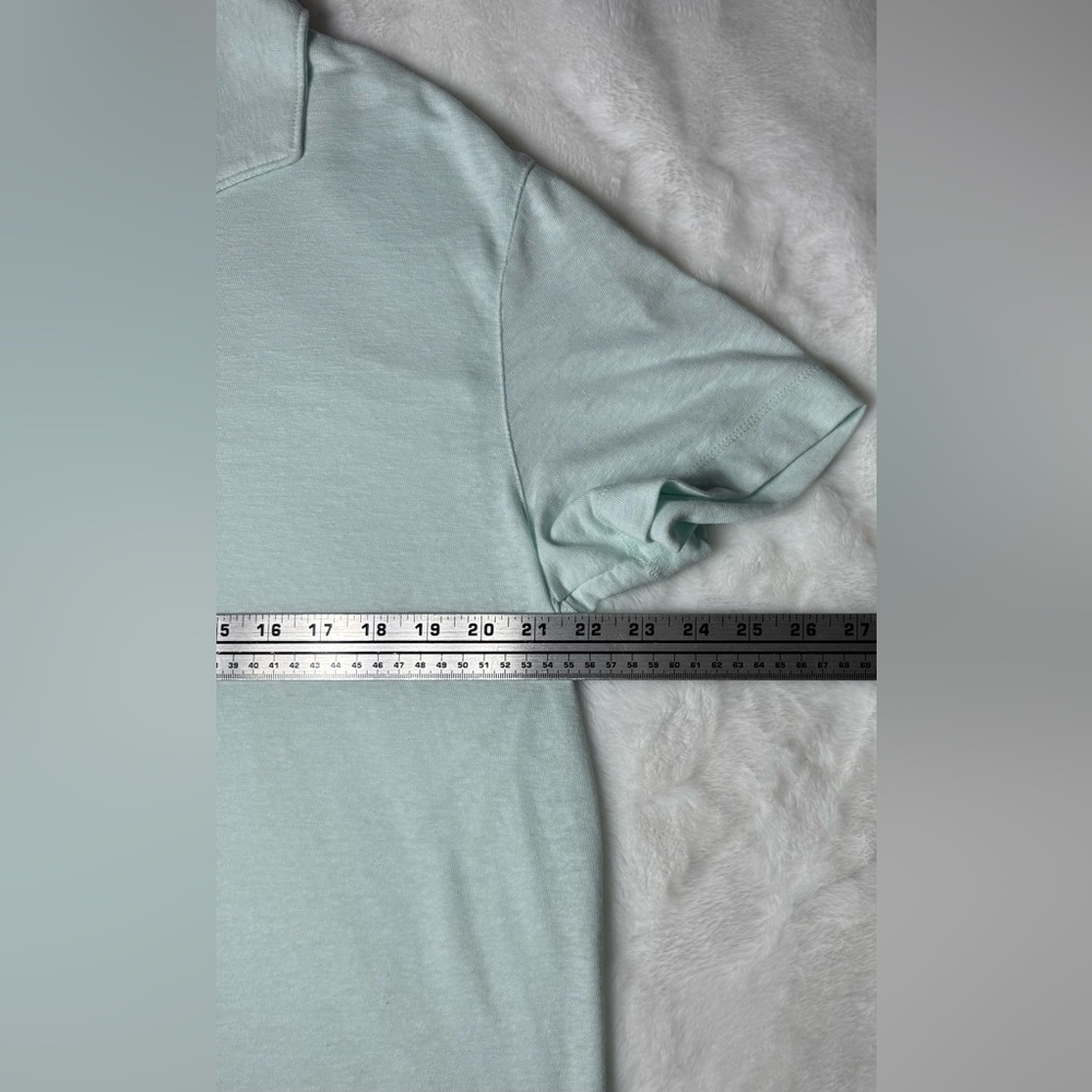 Banana Republic Standard-Fit Linen-Blend Johnny Collar Polo Dew Drop Size Large - Picture 5 of 10
